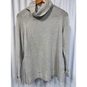360 Cashmere 100% Cowl Neck Sweater In Gray Pearl Size Small.